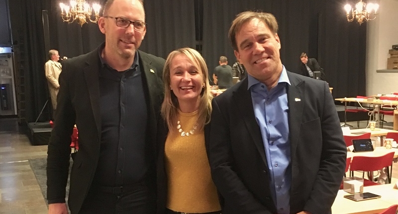 Martin Wannholt, Jessica Blixt och Henrik Munck. Nyvalda kommunalråd för Demokraterna 22 november 2018.